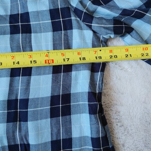 Blue Plaid Peasant-Style Shirt - Picture 10 of 11